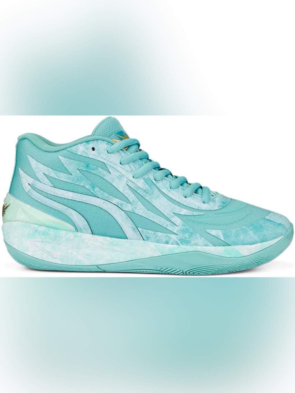 PUMA LaMelo Ball MB.02 Basketball Shoes Mens size 10 Jade Green Gold Marbled